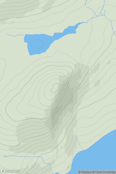 Thumbnail image for Creag Mhor [Loch Lochy to Loch Laggan] [NN413828] showing contour plot for surrounding peak